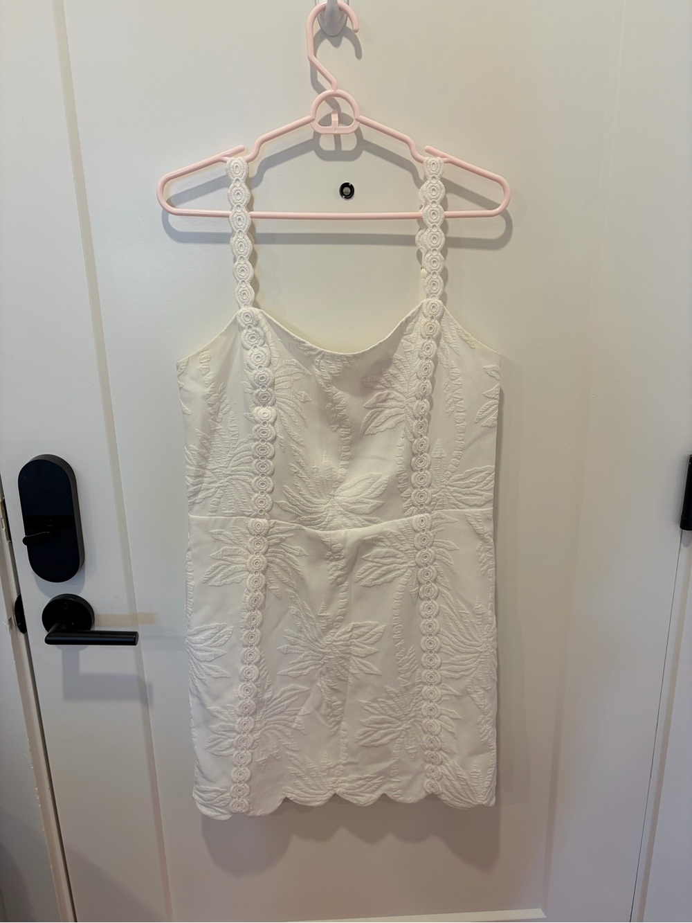 Lilly Pulitzer White Textured Sundress with Gold Logo Tag